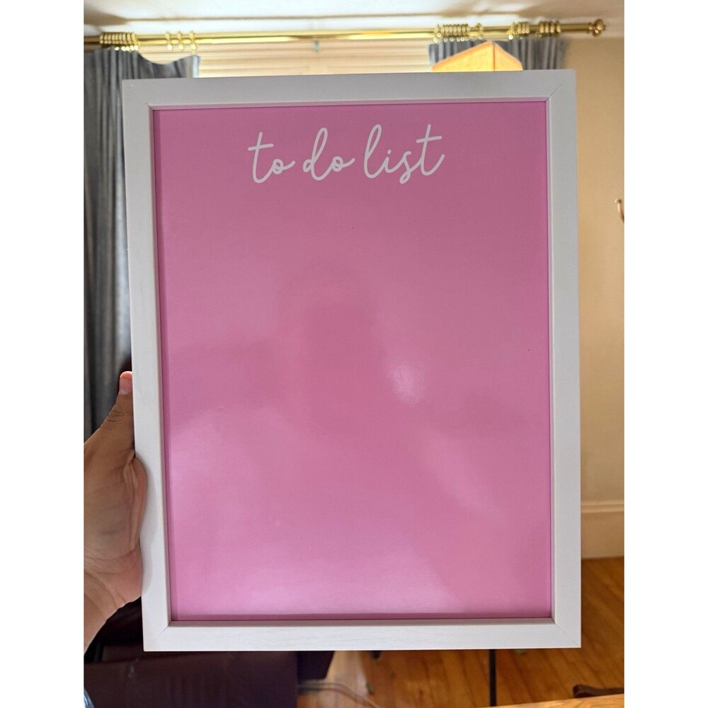 To Do List Pink Dry Erase Board w/ White Frame, Plastic, Hanging 11 x 14 in